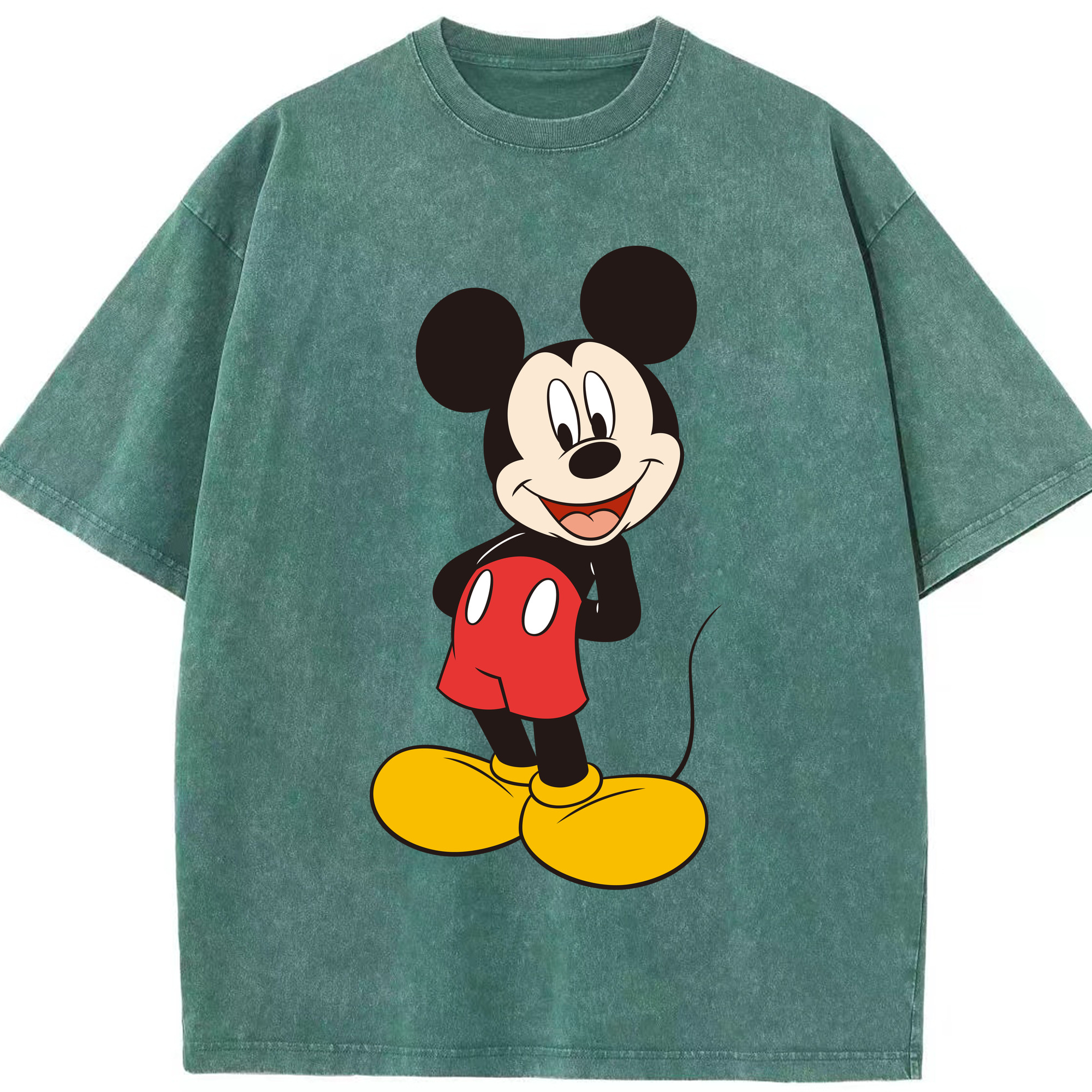 （画像用） ミッキーマウス Mickey Mouse 綿100% ヴィンテージ風 半袖Tシャツ（フロントプリント）